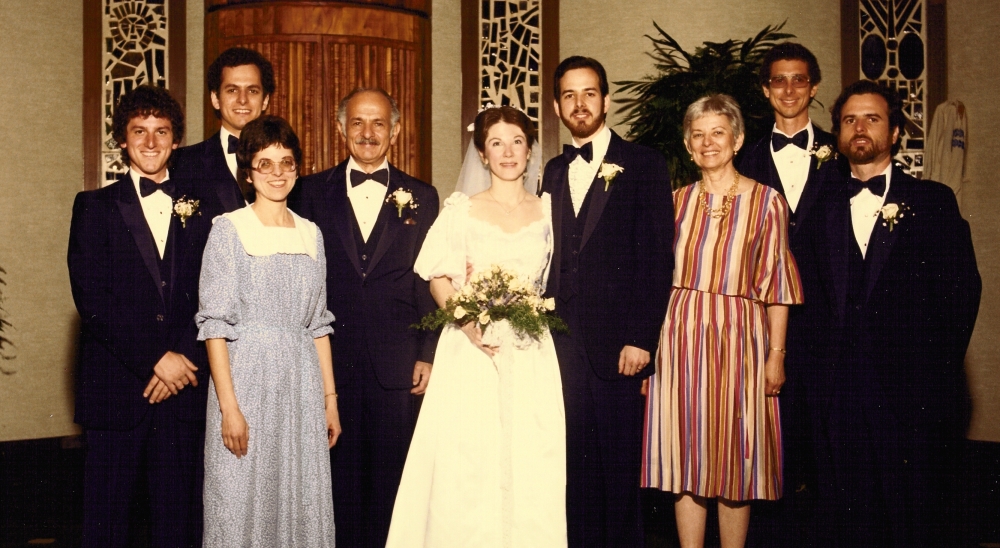 Had to wander back through time a bit to get all the Dreskin men in one photo (my wedding, 1982!)