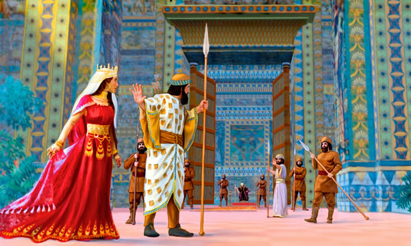 Esther approaches the king